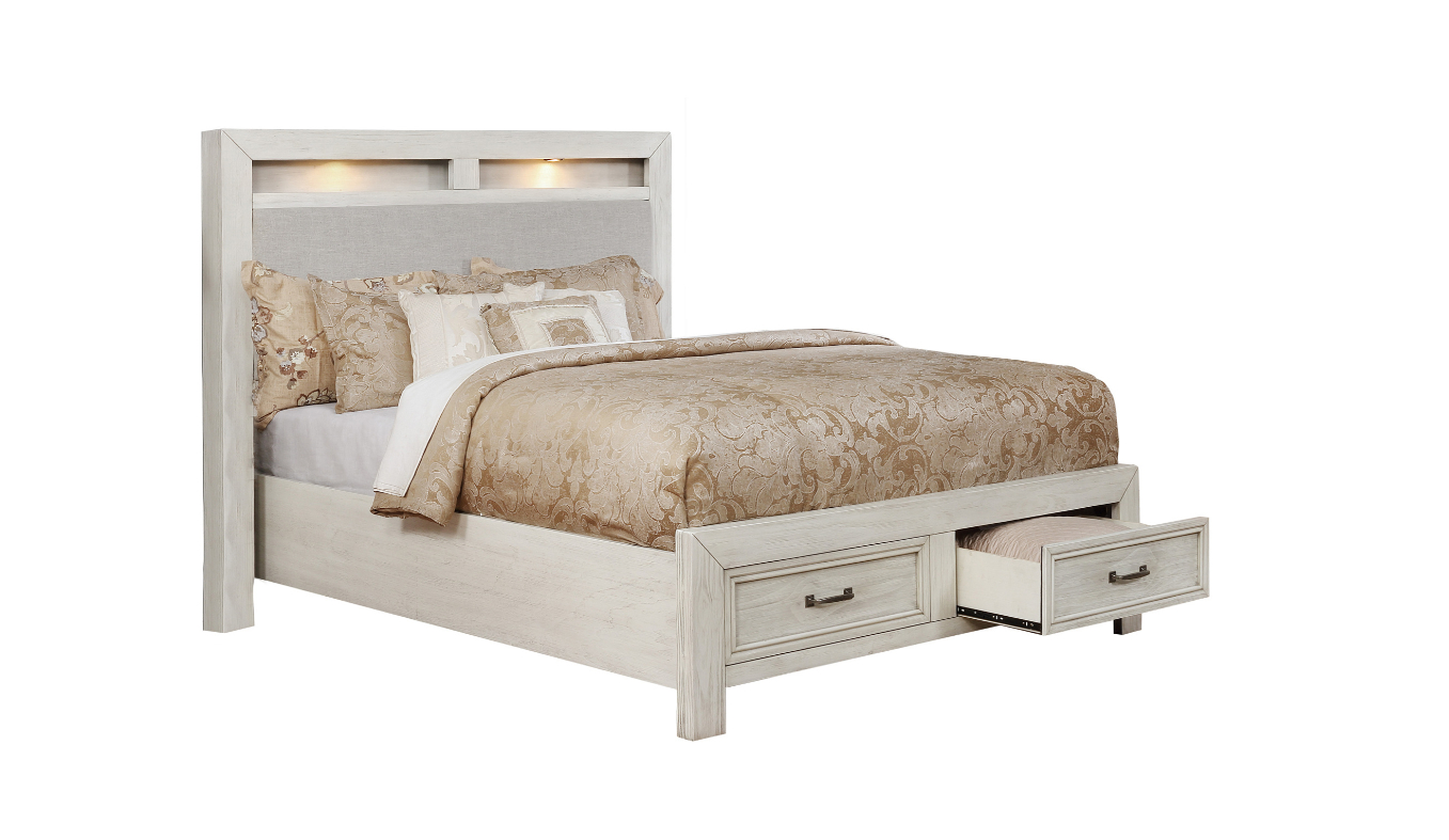 Darcy Collection Queen 6pc Storage Bedroom Set - 1700W-41700W-51700W-61700W-1 / 1700W-2 / 1700W-3