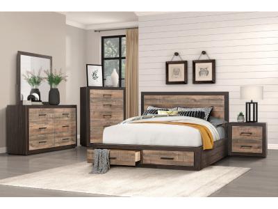 Miter Collection 6 Piece Queen Platform Bedroom Set - 1762-1*1762-41762-51762-6