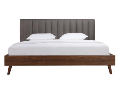 Sasha Collection King Platform Bed with Upholstered Headboard - 5891GYK