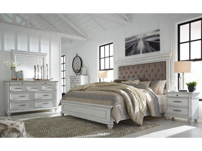 Benchcraft Kanwyn 6 Piece Queen Upholstered Panel Bedroom Set - B777-31, B777-36, B777-93, B777-157 / B777-54 / B777-96