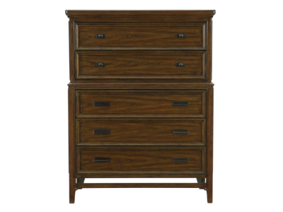 Frazier Park Collection Chest in Brown Cherry Finish - 1649-9