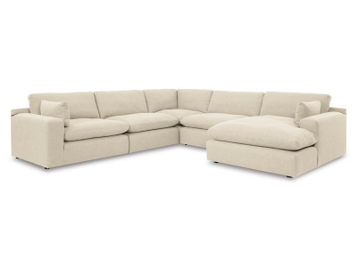 Benchcraft Elyza Fabric 5 Piece Sectional in Linen - 1000664 / 1000646 / 1000677 / 1000646 / 1000617