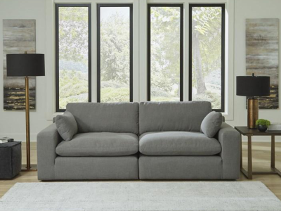 Benchcraft Elyza Fabric 2 Piece Sectional in Smoke - 1000764 / 1000765