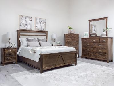 Megan M-6000 6 pc King Bedroom Set in Brindle Brown - M-6000-UP-K6PC-K