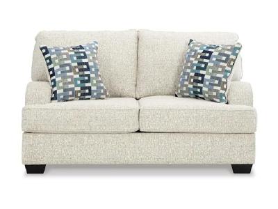 Valerano Stationary Fabric LoveSeat Parchment - 3340435