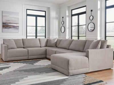 Benchcraft Katany Fabric 6 Piece Sectional with Chaise in Shadow - 2220164 / 2220146 / 2220177 / 2220146 / 2220146 / 2220117