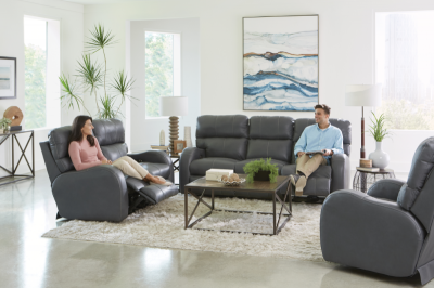 Catnapper Angelo Power Reclining Leather Match Sofa - 64461 1273-58 / 3073-58