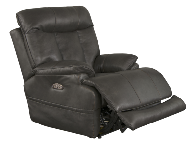 Catnapper Naples Power Headrest Power Lay Flat Recliner w / Extended Ottoman in Steel - 64567-7 1283-28  /  3083-28