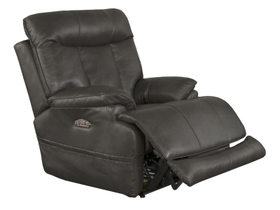 Catnapper Naples Power Headrest with Lumbar Power Lay Flat Recliner w / Extended Ottoman in Steel - 764567-7 1283-28  /  3083-28