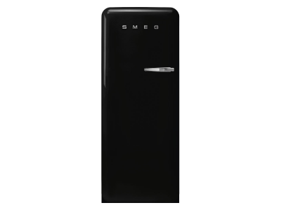 24" SMEG 9.92 Cu. Ft. 50s Style Retro Design Top Freezer Refrigerator in Black - FAB28ULBL3