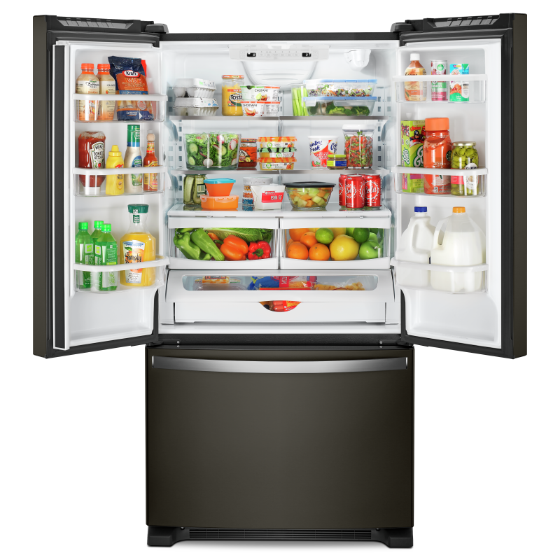 33" Whirlpool  22 Cu. Ft. Wide French Door Refrigerator in Black Stainless - WRFF5333PV