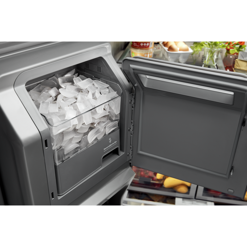 KitchenAid 26.8 Cu. Ft. Standard-Depth French Door Refrigerator with Exterior Ice and Water Dispenser - KRFF577KPS