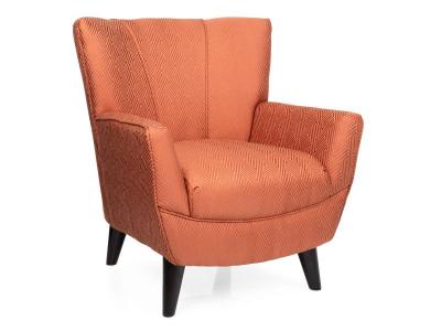 Decor-Rest Stationary Fabric Accent Chair in Zigzag Rust - 2114C-ZR