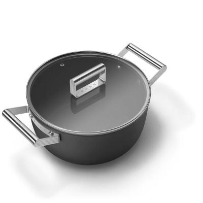 SMEG 50s Style Cookware Casserole With 24 Inch Diameter In Black - CKFC2411BLM