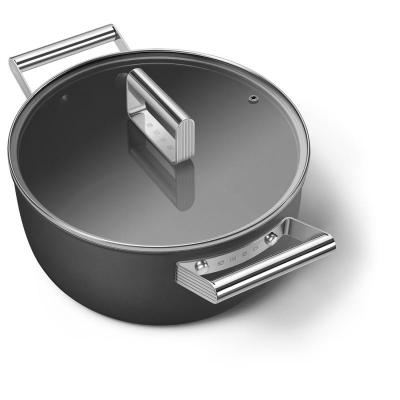 SMEG 50s Style Cookware Casserole With 24 Inch Diameter In Black - CKFC2411BLM