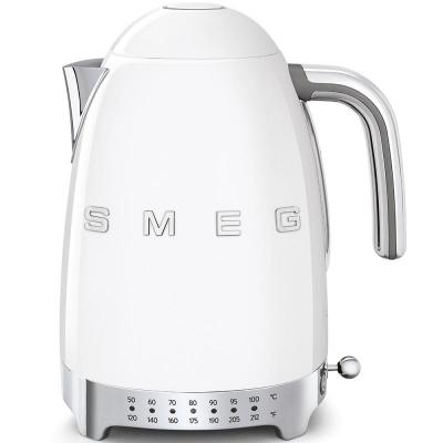 SMEG 50s Style Kettle With Plastic Button In White - KLF04WHUS