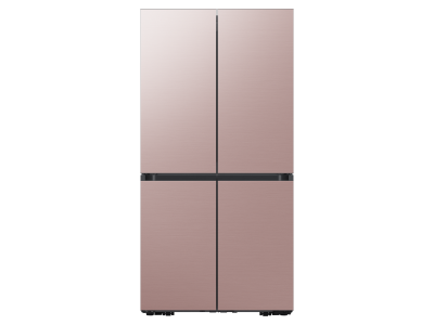 36" Samsung 29 Cu. Ft. Bespoke 4-Door Flex French Door Refrigerators In Champagne Rose Steel Panel - F-RF29A967QHQH