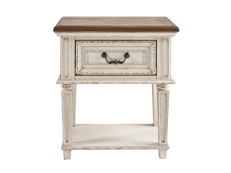 Signature Design by Ashley Realyn One Drawer Night Stand in  Chipped White - B743-91