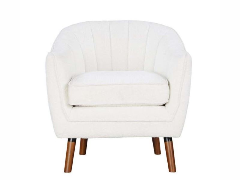 Mazin Furniture 1081WH 1 Charlie Collection Accent Chair Off Whi