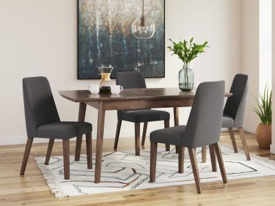 Lyncott 5 Piece Rectangular Dining Set - D615-35-5PC-DKG-K Dark Gray Chairs