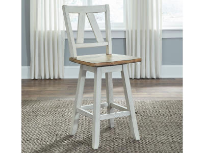 Liberty Furniture Lindsey Farm Counter Height Swivel Chair (RTA) - 62WH-B250324