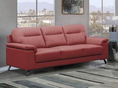Bellmar Cherry Red Leather Sofa - BELLMAR-SOFA-1185