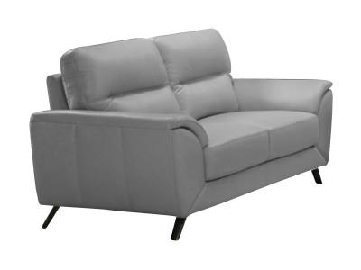 Clara Silver Leather Loveseat - CLARA-LOVE-1133