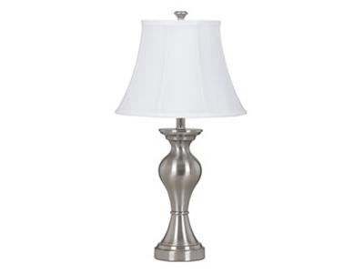 Signature Design by Ashley Rishona Metal Table Lamp in Brushed Silver Finish - L204124