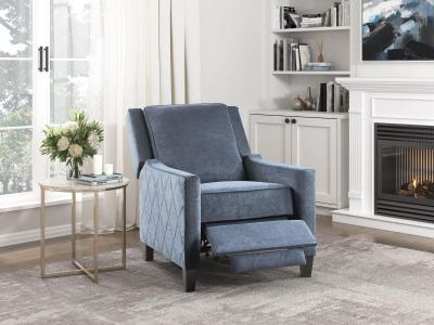 Velma Collection Push Back Reclining Chair Blue - 8505BU-1