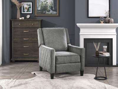 Velma Collection Push Back Reclining Chair Gray - 8505GY-1