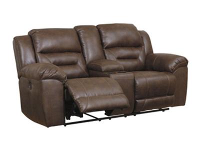 Signature Design by Ashley Stoneland DBL REC PWR Loveseat w/Console in Chocolate - 3990496