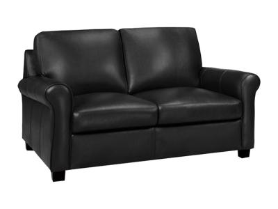 Hailey Leather Loveseat - HAILEY-LOVE-RAVEN