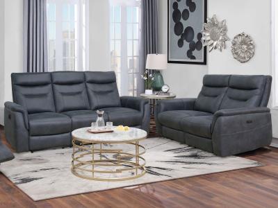 Stone Grey Motion Sofa and Loveseat - SICILY-2PC-K