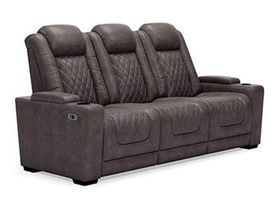 HyllMont PWR REC Sofa with ADJ Headrest in Gray - 9300315