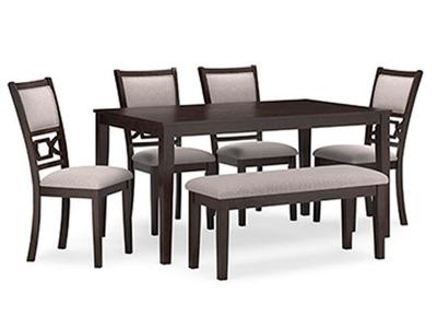Signature Design by Ashley Langwest 6 Piece Dining Set in Brown - D422-325