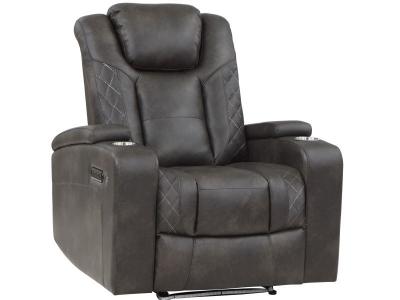 Taylor Power Recliner with Adjustable Headrests - M-9211BRG-1PWH