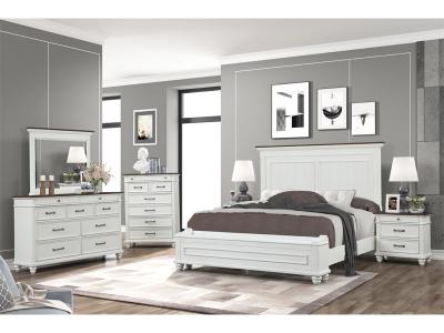 Charlotte 6 Piece King Bedroom Set White/Grey - C8495A-K6PC-K