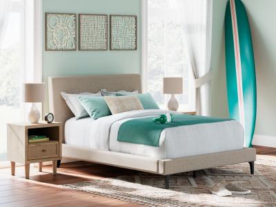 Cielden Full Upholstered Bed w/Roll Slats - Gray - B1199-72
