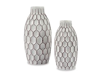 Vase Set (2/CN)/Dionna/White A2000329