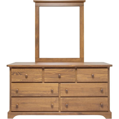 Mako Wood Furniture Polo 7 Drawer Dresser in Caramel Finish - 800-40