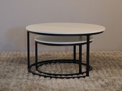 Bayside White Round Nesting Coffee Table  - BAYSIDE-NESTING-K