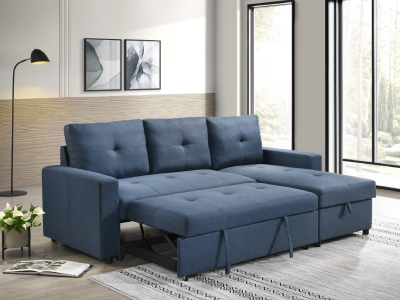 Faber Collection Reversible Media Sleeper with Reversible Storage Chaise - 99996BLUSS-K
