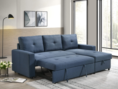 Faber Collection Reversible Media Sleeper with Reversible Storage Chaise - 99996BLUSS-K
