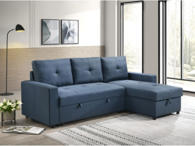 Faber Collection Reversible Media Sleeper with Reversible Storage Chaise - 99996BLUSS-K
