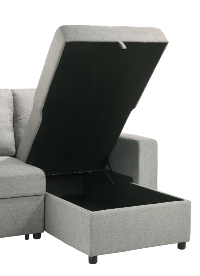 Faber Collection Reversible Media Sleeper with Reversible Storage Chaise - 99996GRYSS-K