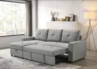 Faber Collection Reversible Media Sleeper with Reversible Storage Chaise - 99996GRYSS-K