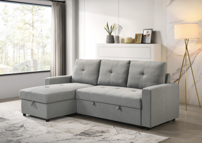 Faber Collection Reversible Media Sleeper with Reversible Storage Chaise - 99996GRYSS-K