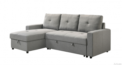 Faber Collection Reversible Media Sleeper with Reversible Storage Chaise - 99996GRYSS-K