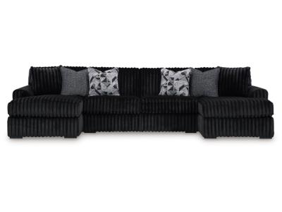 Midnight-Madness 3-Piece Sectional with Chaise in Onyx - 98103S5