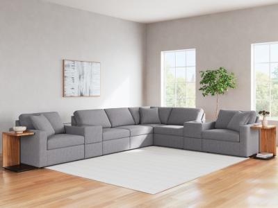 Modmax 8-Piece Storage Sectional in Granite - 92104S11